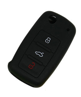[AK-03-02] Funda De Silicon Negra Vw 3 Botones