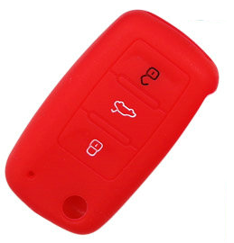 [AK-03-01] Funda De Silicon Roja Vw 3 Botones
